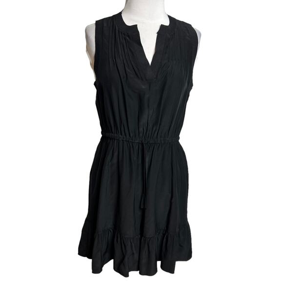 Cinq à Sept Lannah sleeveless deawstring waist Silk Mini dress black Sz XS - Picture 4 of 8